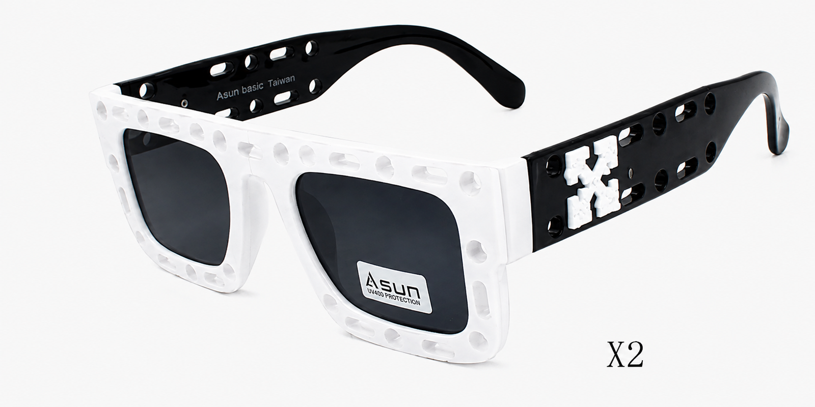 Lentes sol rectangular blanco urbano — Owl Vision