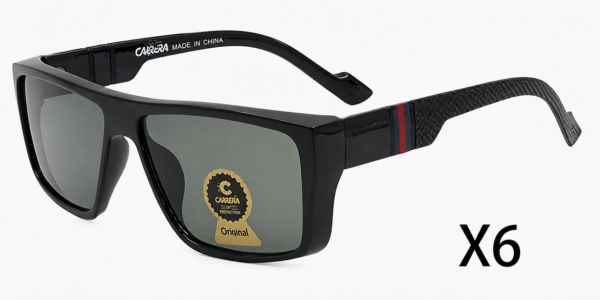 Lentes sol rectangular carbon negro — Owl Vision