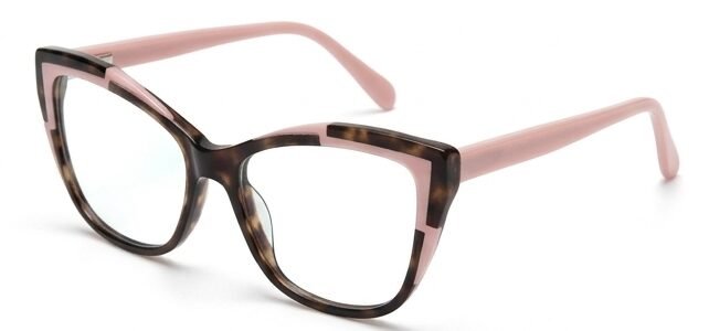 Armazón Oftálmico Cat-Eye Carey con Rosa