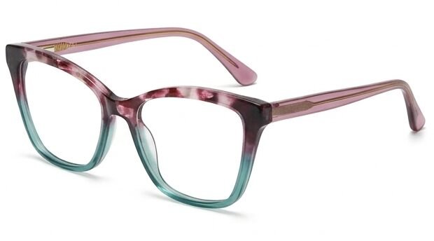 Armazón Oftálmico Cat-Eye Degradado Morado y Turquesa